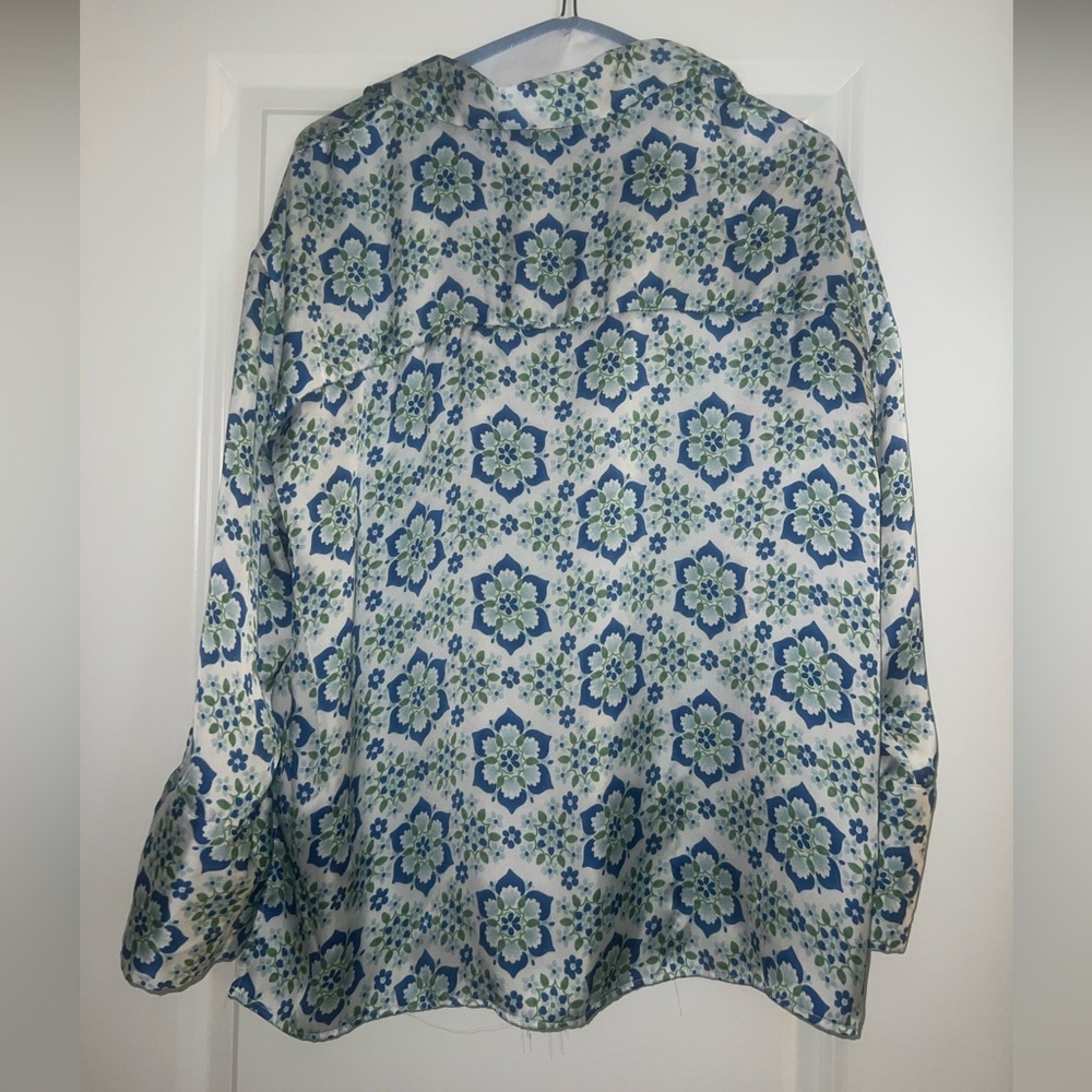Zara Floral Blue and Green Blouse - Picture 4 of 4